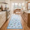 Garvee Area Rug 9×12, No Slip Washable, Modern Butterfly Pattern Area Rug, Low-Pile Design Rug, Under Bed Carpet, for Living Room Bedroom Dining Room, Black(Light Blue)