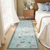 Garvee Area Rug 9×12, No Slip Washable, Modern Butterfly Pattern Area Rug, Low-Pile Design Rug, Under Bed Carpet, for Living Room Bedroom Dining Room, Black(Light Green)
