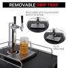 Garvee Beer Kegerator, Dual Tap Draft Beer Dispenser, Full Size Stainless Steel Keg Refrigerator With Drip Tray, CO2 Cylinder, 32°F- 50°F Temperature Control, 170 L