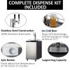 Garvee Beer Kegerator, Dual Tap Draft Beer Dispenser, Full Size Stainless Steel Keg Refrigerator With Drip Tray, CO2 Cylinder, 32°F- 50°F Temperature Control, 170 L