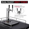 Garvee Beer Kegerator, Dual Tap Draft Beer Dispenser, Full Size Stainless Steel Keg Refrigerator With Drip Tray, CO2 Cylinder, 32°F- 50°F Temperature Control, 170 L