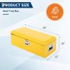 Garvee Black Steel Truck Bed Tool Box, Diamond Plate Tool Box with Side Handle and Lock Keys, Storage Toolbox Chest Box Organizer for Pickup, Truck Bed, RV, Trailer(Yellow)