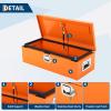 Garvee Black Steel Truck Bed Tool Box, Diamond Plate Tool Box with Side Handle and Lock Keys, Storage Toolbox Chest Box Organizer for Pickup, Truck Bed, RV, Trailer(Orange)