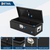 Garvee Black Steel Truck Bed Tool Box, Diamond Plate Tool Box with Side Handle and Lock Keys, Storage Toolbox Chest Box Organizer for Pickup, Truck Bed, RV, Trailer(Black)