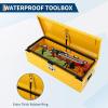 Garvee Black Steel Truck Bed Tool Box, Diamond Plate Tool Box with Side Handle and Lock Keys, Storage Toolbox Chest Box Organizer for Pickup, Truck Bed, RV, Trailer(Yellow)