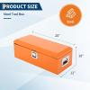 Garvee Black Steel Truck Bed Tool Box, Diamond Plate Tool Box with Side Handle and Lock Keys, Storage Toolbox Chest Box Organizer for Pickup, Truck Bed, RV, Trailer(Orange)