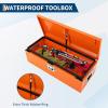 Garvee Black Steel Truck Bed Tool Box, Diamond Plate Tool Box with Side Handle and Lock Keys, Storage Toolbox Chest Box Organizer for Pickup, Truck Bed, RV, Trailer(Orange)