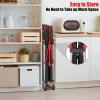 Garvee Collapsible Folding Utility Cart with Wheels, 3 Tier Rolling Service Cart for Kitchen, Office, Shopping, Garage(Black)