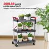 Garvee Collapsible Folding Utility Cart with Wheels, 3 Tier Rolling Service Cart for Kitchen, Office, Shopping, Garage(Gray)