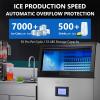 Garvee Commercial Ice Machine, 100 LBS/24h Ice Maker with 2 Water Inlet Modes, 50Pcs/Cycle, 33 LBS Storage Bin, Ice Machine for Home Bar, Coffee Shop, Business(100Lbs/ Day)