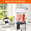 Garvee Commercial Juicer Machine, 110V Automatic Feeding Juice Extractor, 120W Orange Squeezer for 20-30 per Minute, with Pull-Out Filter Box SUS 304 Tank PP Cover and Two Peel Collecting Buckets