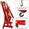 Garvee Engine Hoist, 2 Ton Folding Cherry Picker Shop Crane Hoist Lift, Heavy Duty Hydraulic Engine Crane with 6 Casters, Engine Hoist Lever for Engine Lifting Loading (4400 LBS)