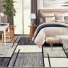 Garvee Extra Large 9×12 Washable Rug with Non Slip Backing Modern Floral Print Rug Non Shedding Stain Resistant Carpet Contemporary Farmhouse Rugs Low Pile Foldable Thin Mat for Living Room, Beige(Modern|grey)