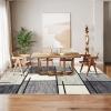 Garvee Extra Large 9×12 Washable Rug with Non Slip Backing Modern Floral Print Rug Non Shedding Stain Resistant Carpet Contemporary Farmhouse Rugs Low Pile Foldable Thin Mat for Living Room, Beige(Modern|grey)