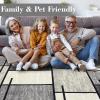 Garvee Extra Large 9×12 Washable Rug with Non Slip Backing Modern Floral Print Rug Non Shedding Stain Resistant Carpet Contemporary Farmhouse Rugs Low Pile Foldable Thin Mat for Living Room, Beige(Modern|grey)