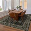 Garvee Extra Large Carpet Rug 10×13 Washable Rug with Braided Print for Living Room Bedroom, Foldable Non-Slip Low-Pile Stain Resistant Carpet for Playroom Dinning Room Apartment, Brown(Checked-black)
