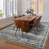 Garvee Extra Large Carpet Rug 10×13 Washable Rug with Braided Print for Living Room Bedroom, Foldable Non-Slip Low-Pile Stain Resistant Carpet for Playroom Dinning Room Apartment, Brown(Gray Green)