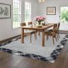 Garvee Extra Large Carpet Rug 10×13 Washable Rug with Braided Print for Living Room Bedroom, Foldable Non-Slip Low-Pile Stain Resistant Carpet for Playroom Dinning Room Apartment, Brown(Wide Border-grey)