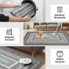 Garvee Extra Large Carpet Rug 10×13 Washable Rug with Braided Print for Living Room Bedroom, Foldable Non-Slip Low-Pile Stain Resistant Carpet for Playroom Dinning Room Apartment, Brown(Border-light Grey)