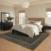 Garvee Extra Large Carpet Rug 10×13 Washable Rug with Braided Print for Living Room Bedroom, Foldable Non-Slip Low-Pile Stain Resistant Carpet for Playroom Dinning Room Apartment, Brown(Checked-black)