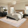 Garvee Extra Large Carpet Rug 10×13 Washable Rug with Braided Print for Living Room Bedroom, Foldable Non-Slip Low-Pile Stain Resistant Carpet for Playroom Dinning Room Apartment, Brown(Checked-beige)