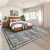 Garvee Extra Large Carpet Rug 10×13 Washable Rug with Braided Print for Living Room Bedroom, Foldable Non-Slip Low-Pile Stain Resistant Carpet for Playroom Dinning Room Apartment, Brown(Gray Green)