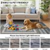 Garvee Extra Large Carpet Rug 10×13 Washable Rug with Braided Print for Living Room Bedroom, Foldable Non-Slip Low-Pile Stain Resistant Carpet for Playroom Dinning Room Apartment, Brown(Border-dark Grey)
