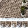 Garvee Extra Large Carpet Rug 10×13 Washable Rug with Braided Print for Living Room Bedroom, Foldable Non-Slip Low-Pile Stain Resistant Carpet for Playroom Dinning Room Apartment, Brown(Checked-light Brown)