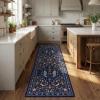 Garvee Floral 5×7 Area Rugs Washable Living Room Rug Soft Indoor Floral Animals Entryway Rug Non Slip Low Pile Accent Rugs for Bedroom Non-Shedding Stain Resistant Carpet for Kids Room Nursery Blue(Blue)