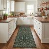 Garvee Floral 5×7 Area Rugs Washable Living Room Rug Soft Indoor Floral Animals Entryway Rug Non Slip Low Pile Accent Rugs for Bedroom Non-Shedding Stain Resistant Carpet for Kids Room Nursery Blue(Green)