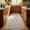 Garvee Floral 5×7 Area Rugs Washable Living Room Rug Soft Indoor Floral Animals Entryway Rug Non Slip Low Pile Accent Rugs for Bedroom Non-Shedding Stain Resistant Carpet for Kids Room Nursery Blue(Beige)