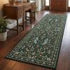Garvee Floral 5×7 Area Rugs Washable Living Room Rug Soft Indoor Floral Animals Entryway Rug Non Slip Low Pile Accent Rugs for Bedroom Non-Shedding Stain Resistant Carpet for Kids Room Nursery Blue(Green)
