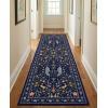 Garvee Floral 5×7 Area Rugs Washable Living Room Rug Soft Indoor Floral Animals Entryway Rug Non Slip Low Pile Accent Rugs for Bedroom Non-Shedding Stain Resistant Carpet for Kids Room Nursery Blue(Blue)