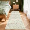 Garvee Floral 9×12 Area Rug,Plush Vintage Boho Large Living Room Carpet | Washable Non-Slip Stain Resistant Easy Clean Soft Rug for Bedroom Dining Room Farmhouse Home Office (Blue)(Beige+green)