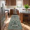 Garvee Floral 9×12 Area Rug,Plush Vintage Boho Large Living Room Carpet | Washable Non-Slip Stain Resistant Easy Clean Soft Rug for Bedroom Dining Room Farmhouse Home Office (Blue)(Dark Green)