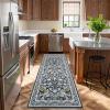 Garvee Floral 9×12 Area Rug,Plush Vintage Boho Large Living Room Carpet | Washable Non-Slip Stain Resistant Easy Clean Soft Rug for Bedroom Dining Room Farmhouse Home Office (Blue)(Blue)