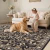Garvee Floral Botanical 2×6 Runners for Hallways Washable Non Slip Scalloped Kitchen Rugs Low Pile Ultra Thin Stain Resistant Farmhouse Carpet for Bedside Entryway Laundry Bathroom, Taupe(Leaf/Brown)