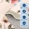 Garvee Floral Botanical 2×6 Runners for Hallways Washable Non Slip Scalloped Kitchen Rugs Low Pile Ultra Thin Stain Resistant Farmhouse Carpet for Bedside Entryway Laundry Bathroom, Taupe(Floral/Light Taupe)