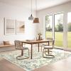 Garvee Floral Washable Rugs for Living Room 5×7 Area Rugs with Non Slip Backing, Low Pile Stain Resistant Floral Throw Carpet, Foldable Floor Mats for ‎‎Bedroom, Nursery, Beige