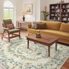 Garvee Floral Washable Rugs for Living Room 8×10 Area Rugs with Non Slip Backing, Low Pile Stain Resistant Floral Throw Carpet, Foldable Floor Mats for ‎‎Bedroom, Beige
