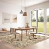 Garvee Floral Washable Scalloped Rugs 8×10 Non-Slip Soft Black Area Rugs for Living Room, Low Pile Stain Resistant Floral Carpet, Easy Clean Foldable Floor Mats for Dining Room, Home Office, Black(Brown-floral)