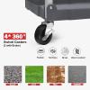 Garvee Folding Utility Service Cart, Collapsible Cart with Wheels, 3 Tier Rolling Utility Cart, Folding Cart with Wheels Collapsible, Service Cart for Tool, Cleaning, Bar, Garage, Kitchen, Office
