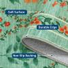 Garvee Geometric Area Rug 2×6 Modern Farmhouse Bathroom Rugs with Non Slip Backing, Low Pile Ultra Soft Trellis Floral Accent Carpet, Foldable Runners for Hallways, Bedrooms, Laundry Rooms, Green(Trellis|green)