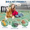 Garvee Geometric Area Rug 2×6 Modern Farmhouse Bathroom Rugs with Non Slip Backing, Low Pile Ultra Soft Trellis Floral Accent Carpet, Foldable Runners for Hallways, Bedrooms, Laundry Rooms, Green(Trellis|green)