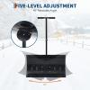 Garvee Heavy Duty Steel Snow Shovel Pusher with Wheels for Driveways, 29In Wide Push Snow Plow Shovel, Adjustable Handle, Angled Blade, Efficient Snow Removal for Easy Driveway & Pavement Clearing