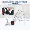 Garvee Heavy Duty Steel Snow Shovel Pusher with Wheels for Driveways, 29In Wide Push Snow Plow Shovel, Adjustable Handle, Angled Blade, Efficient Snow Removal for Easy Driveway & Pavement Clearing