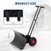 Garvee Large 30in W Heavy Duty Snow Shovel with Ergonomic Handle for Driveway, Push Snow Plow Shovel with Adjustable Handle, Angled Blade and Wheels, Snow Removal for Driveway, Courtyard