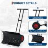 Garvee Large 30in W Heavy Duty Snow Shovel with Ergonomic Handle for Driveway, Push Snow Plow Shovel with Adjustable Handle, Angled Blade and Wheels, Snow Removal for Driveway, Courtyard