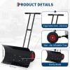 Garvee Large 40in W Heavy Duty Snow Shovel with Ergonomic Handle for Driveway, Push Snow Plow Shovel with Adjustable Handle, Angled Blade and Wheels, Snow Removal for Driveway, Courtyard