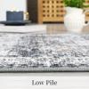 Garvee Living Room Area Rug 8×10 Area Rug Vintage Indoor Carpet Low Pile Stain Resistant Throw Carpet Non Slip Non Shedding for Bedroom Playroom Dining Room，Orange(Vintage4 – Grey)